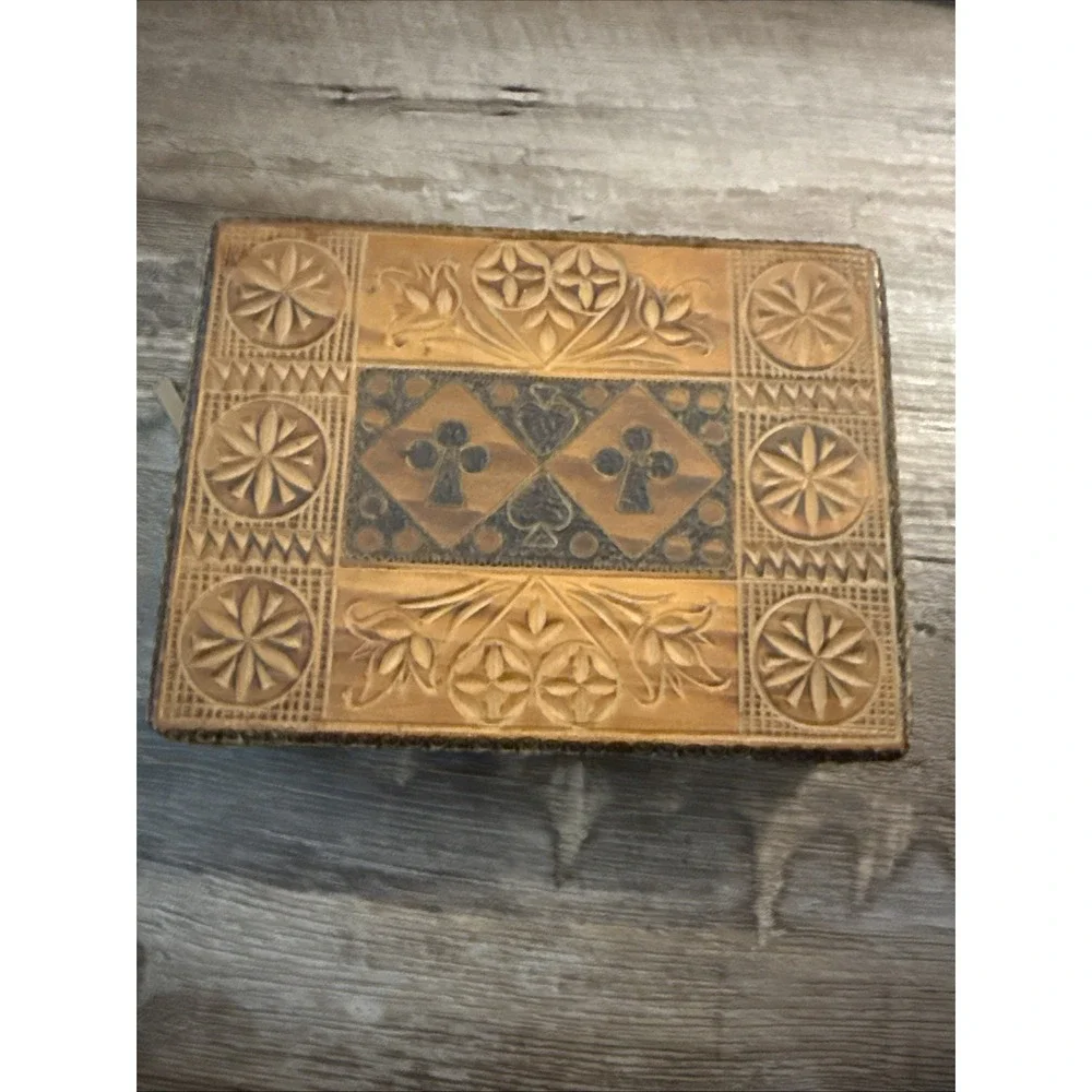 Ornate Polish Hand-Carved Wooden Jewelry/Trinket Box Gorgeous Gift Keepsake